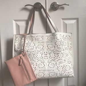 Alter’d State reversible blush and off-white tote